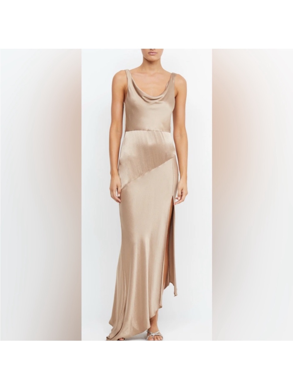 bec + bridge Sand Cowl Slip Dress